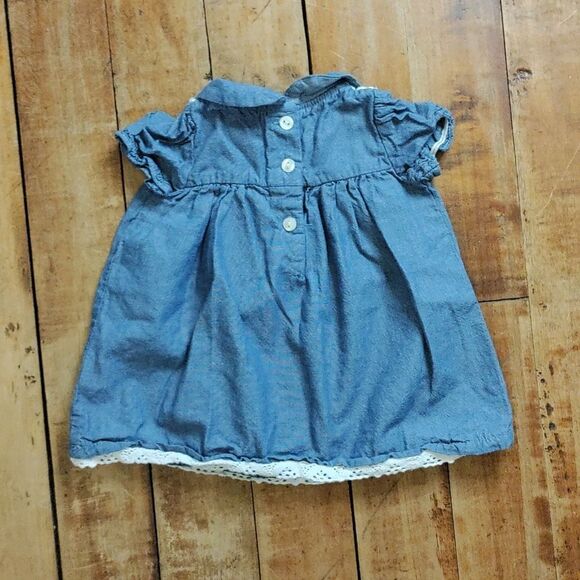 Gillians Closet dress 3 to 6 months cotton chambray embroidered spring summer - Picture 8 of 8